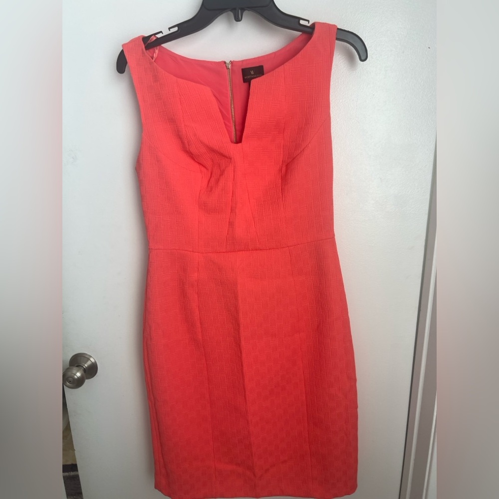 Worthington Coral-Red Midi Sheath Dress